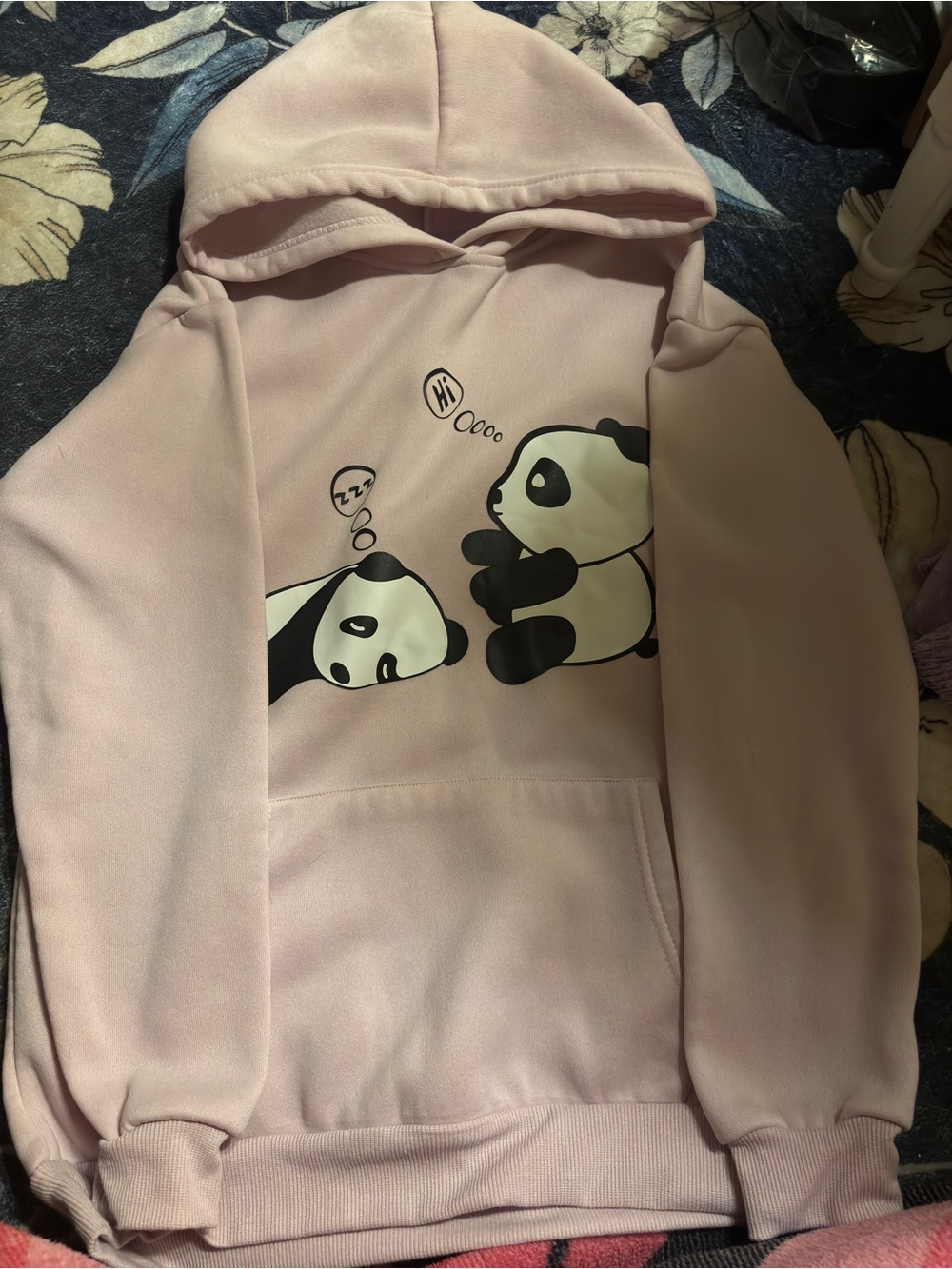 SHEIN Pink Panda Graphic Hoodie